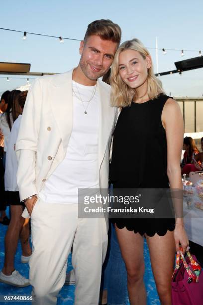 Designer Andre Borchers and model Mandy Bork during the MAC Cosmetics X Caro Daur 'Oh, Sweetie' Collection Launch in Berlin at Hotel Zoo on June 4,...