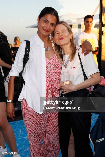 Leyla Piedayesh and Aino Laberenz during the MAC Cosmetics X Caro Daur 'Oh, Sweetie' Collection Launch in Berlin at Hotel Zoo on June 4, 2018 in...