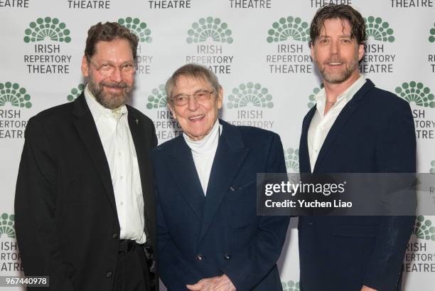 Left to right, David Staller, John Cullum, and James Barbour attends Irish Repertory Theatre 2018 Gala Benefit at The Town Hall on June 4, 2018 in...