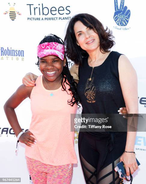 Trinitee Stokes and Harold Robinson Foundation Co-Founder Joyce Hyser Robinson attend the 8th Annual Pedal On The Pier Fundraiser at Santa Monica...