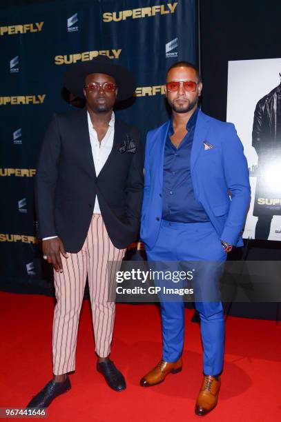 Jebril Jalloh and Director X attend the Columbia Pictures' "Superfly" Toronto special screening at Scotiabank Theatre on June 4, 2018 in Toronto,...