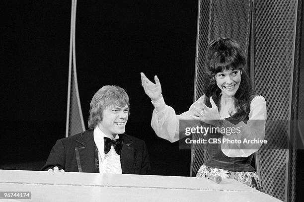 American brother and sister musicians The Carpenters, Richard & Karen Carpenter, appear on an episode of the television comedy & variety program 'The...