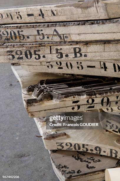 Manufacture Zuber et planches de bois gravées au XIXème siècle numérotées suivant l'ordre de passage des diverses teintesr, 30 juin 2009, à Rixheim,...