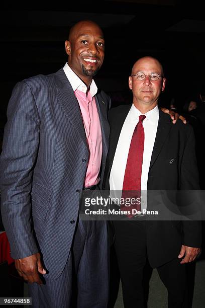 Alonzo Mourning and Terry Francona attends the David Ortiz Celebrity Golf Classic Golf Tournament on December 5, 2009 in Cap Cana, Dominican Republic.