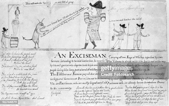 Cartoon depicting 'An Exciseman,' a political statement from the ...