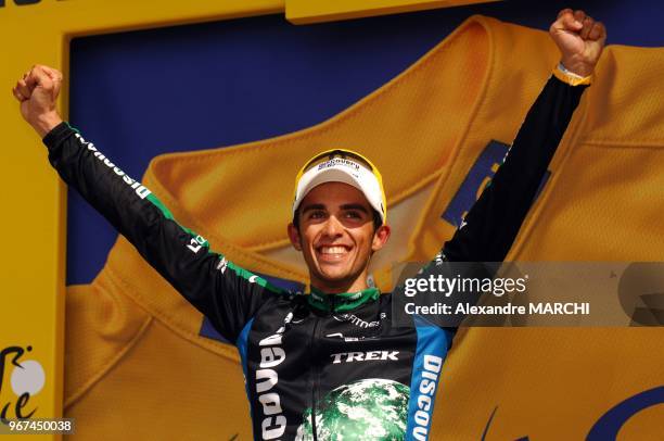 Alberto Contador maillot Jaune du Tour de France 2007.