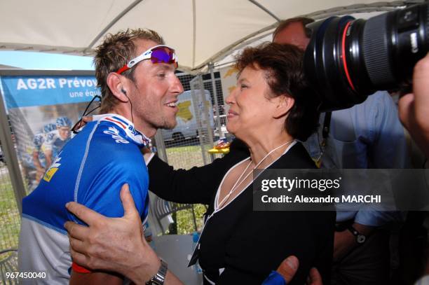 La ministre des Sports et de la Sante Roseline Bachelot-Narquin et Christophe Moreau.