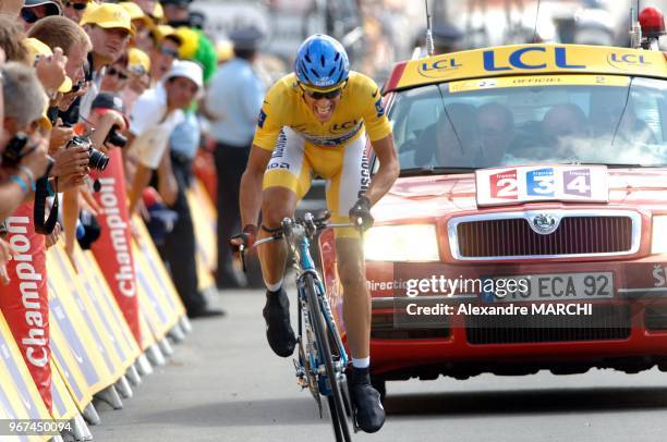 Alberto Contador maillot Jaune du Tour de France 2007.