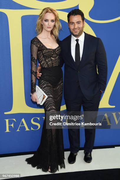 Daria Strokous and Jonathan Simkhai attend the 2018 CFDA Fashion Awards at Brooklyn Museum on June 4, 2018 in New York City.