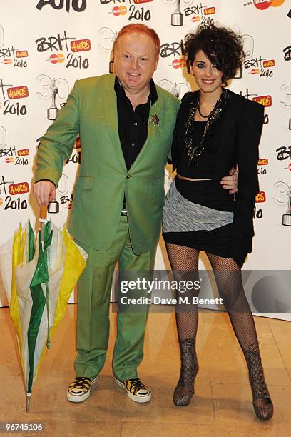 Mike Batt and Katie Melua arrive at The Brit Awards 2010, at Earls Court One on February 16, 2010 in London, England.