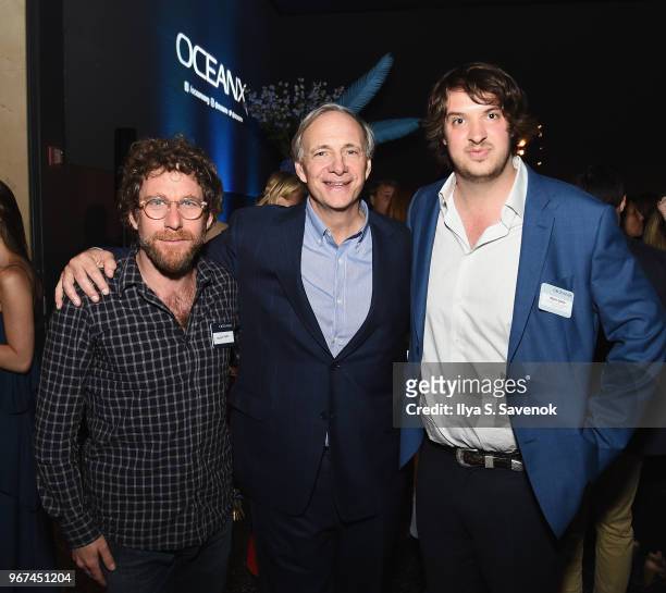 Dustin Yellen, OceanX Founder Ray Dalio, and OceanX Media Founder and Creative Director Mark Dalio attend the Launch Of OceanX, a bold new initiative...