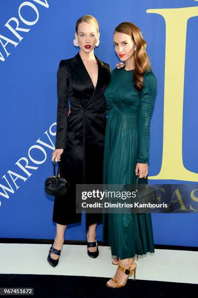 Hannah Ferguson and Chloe Gosselin attend the 2018 CFDA Fashion Awards at Brooklyn Museum on June 4, 2018 in New York City.