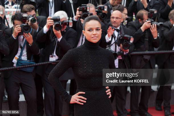 Michelle Rodriguez lors de la première du film 'La glace et le ciel' et de la cérémonie de clôture du 68eme Festival du Film Annuel au Palais des...