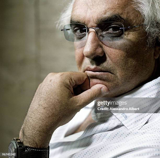 Entrepreneur Flavio Briatore poses for a portrait shoot in Milan on September 12, 2007.