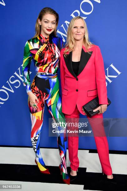 Gigi Hadid and Laura Brown attend the 2018 CFDA Fashion Awards at Brooklyn Museum on June 4, 2018 in New York City.