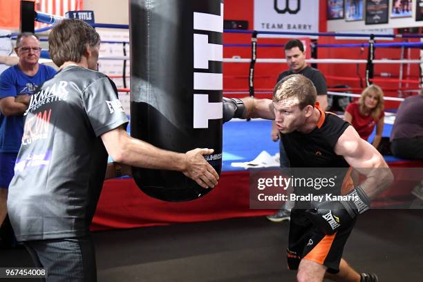 Jeff Horn in action during a training session on June 4, 2018 in Las Vegas, Nevada.