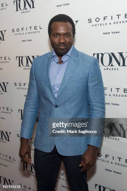 Actor Joshua Henry attends the 2018 Tony Honors For Excellence In The Theatre and 2018 Special Award Recipients Cocktail Party at the Sofitel Hotel...