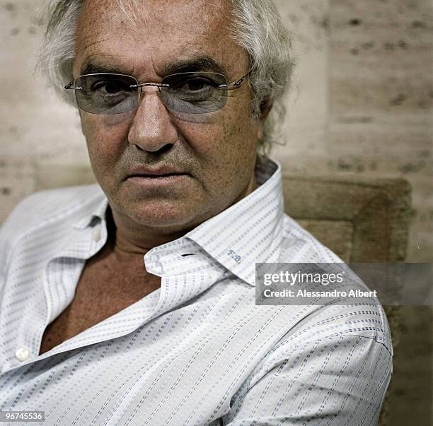 Entrepreneur Flavio Briatore poses for a portrait shoot in Milan on September 12, 2007.