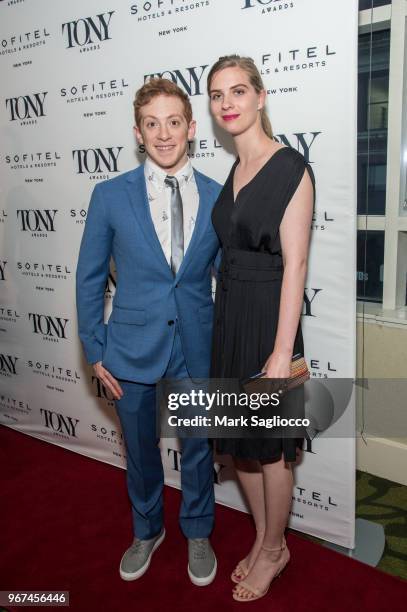 Ethan Slater attends the 2018 Tony Honors For Excellence In The Theatre and 2018 Special Award Recipients Cocktail Party at the Sofitel Hotel on June...