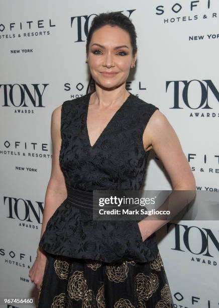 Katrina Lenk attends the 2018 Tony Honors For Excellence In The Theatre and 2018 Special Award Recipients Cocktail Party at the Sofitel Hotel on June...