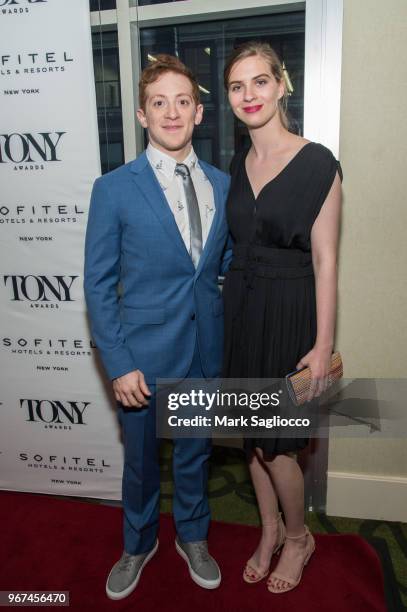 Ethan Slater attends the 2018 Tony Honors For Excellence In The Theatre and 2018 Special Award Recipients Cocktail Party at the Sofitel Hotel on June...