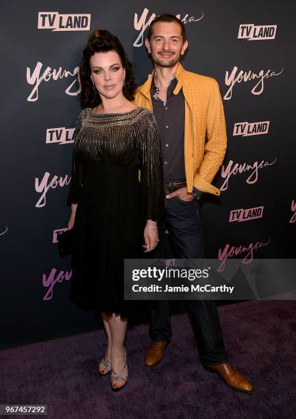Debi Mazar and Gabriele Corcos attend the "Younger" Season 5 Premiere Party at Cecconi's Dumbo on June 4, 2018 in Brooklyn, New York.