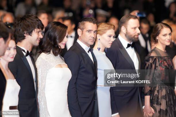 Léa Seydoux, Rachel Weisz , Colin Farrell et Yorgos Lanthimos lors de la montée des marches pour la première du film 'The Lobster' durant le 68eme...