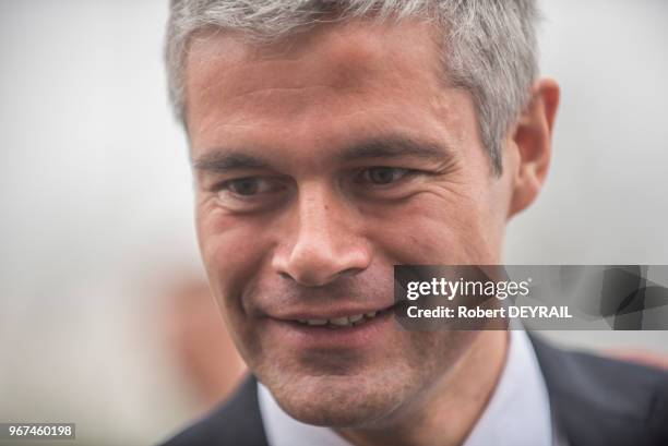 Laurent Wauquiez, député de Haute-Loire et maire du Puy-en-Velay lors de son passage au salon de la gastronomie de Lyon, le 26 Janvier 2015, France.