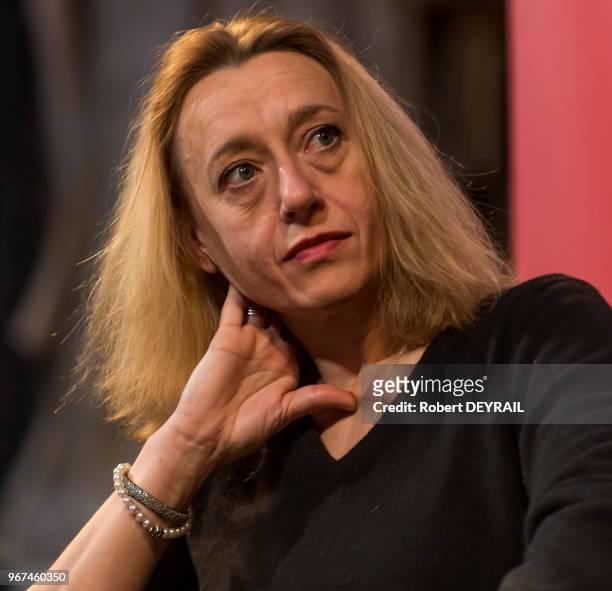 Virginie Despentes, écrivaine française, assiste aux 'Quais du Polar' assises annuelles du roman policier le 28 mars 2015 à Lyon, France.