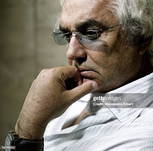 Entrepreneur Flavio Briatore poses for a portrait shoot in Milan on September 12, 2007.