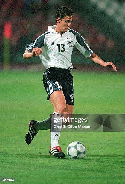 Miroslav Klose of Germany runs with the ball during the International Friendly match against Hungary played at the Nepstadion, in Budapest, Hungary....