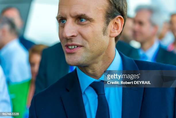 Emmanuel Macron lors du Sommet des réformistes européens, organisé au Musée des Confluences par l?Institut Montaigne, un cercle de réflexion libéral,...
