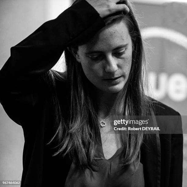 Marie Bolloré , directrice générale des applications mobilité électrique 'Blue Solutions' du Groupe Bolloré, en visite à Lyon à l'occasion des 3 ans...