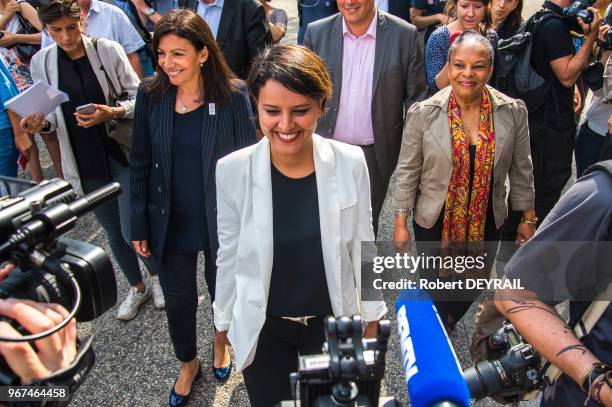 Anne Hidalgo et Christiane Taubira sont venues soutenir Najat Vallaud-Belkacem avant le deuxième tour des élections législatives de la 6ème...