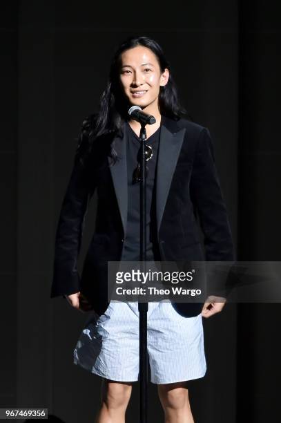 Designer Alexander Wang speaks onstage during the 2018 CFDA Fashion Awards at Brooklyn Museum on June 4, 2018 in New York City.
