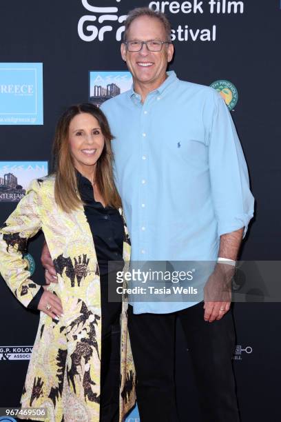 Linda Rambis and Kurt Rambis attend the 2018 Los Angeles Greek Film Festival opening night premiere of "1968" at UCLA James Bridges Theatre on June...
