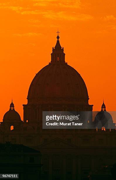 silhouette of a cathedral - state of the vatican city stock pictures, royalty-free photos & images