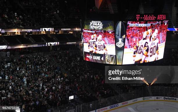 About 10,000 fans attend a Vegas Golden Knights road game watch party for Game Four of the 2018 NHL Stanley Cup Final between the Golden Knights and...