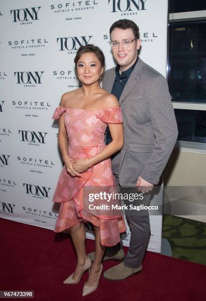 Ashley Park and Grey Henson attend the 2018 Tony Honors For Excellence In The Theatre and 2018 Special Award Recipients Cocktail Party at the Sofitel...