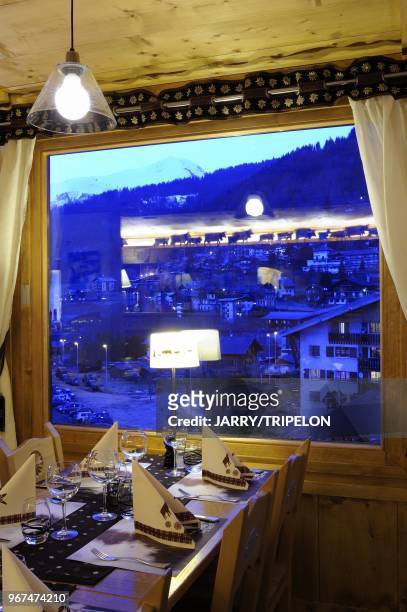 La Dez Alp restaurant, Morzine ski resort, Portes du Soleil skiing area, region of Chablais, Haute-Savoie department, Rhone-Alpes region, France.