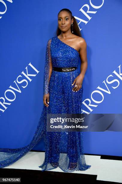 Issa Rae attends the 2018 CFDA Fashion Awards at Brooklyn Museum on June 4, 2018 in New York City.