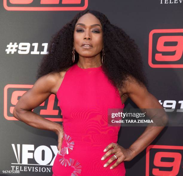 Actress Angela Bassett poses as she arrives at the For Your Consideration event for Fox's "9-1-1" on June 4, 2018 at the Saban Media Center in North...