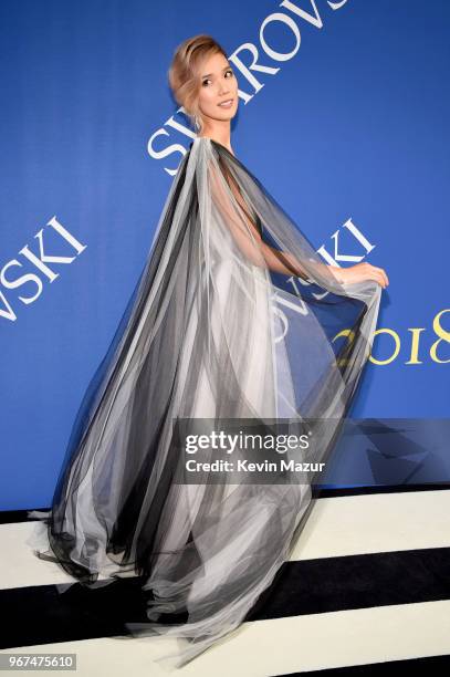 Tao Okamoto attends the 2018 CFDA Fashion Awards at Brooklyn Museum on June 4, 2018 in New York City.