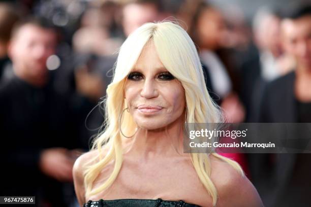 Donatella Versace attends the 2018 CFDA Fashion Awards at Brooklyn Museum on June 4, 2018 in New York City.