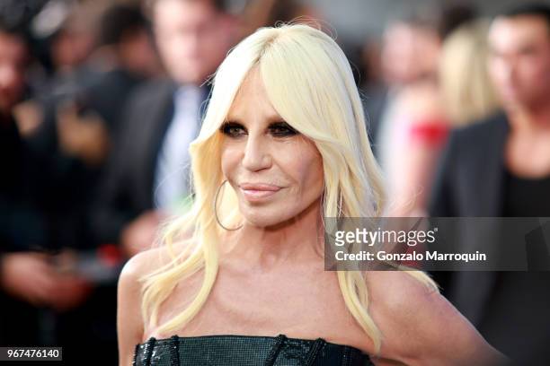 Donatella Versace attends the 2018 CFDA Fashion Awards at Brooklyn Museum on June 4, 2018 in New York City.