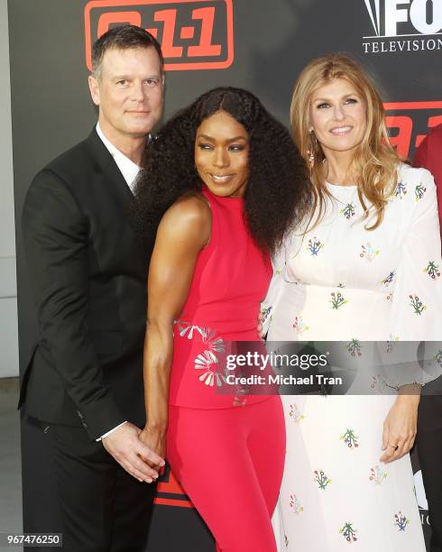 Peter Krause, Angela Bassett and Connie Britton attend FYC event for FOX's "9-1-1" held at Saban Media Center on June 4, 2018 in North Hollywood,...