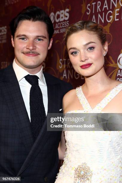 Jack Reynor and Bella Heathcote attend the Premiere Of CBS All Access' "Strange Angel" at Avalon on June 4, 2018 in Hollywood, California.