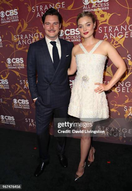 Actors Jack Reynor and Bella Heathcote attend the premiere of CBS All Access' "Strange Angel" at Avalon on June 4, 2018 in Hollywood, California.