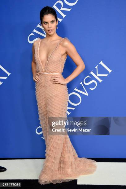 Sara Sampaio attends the 2018 CFDA Fashion Awards at Brooklyn Museum on June 4, 2018 in New York City.