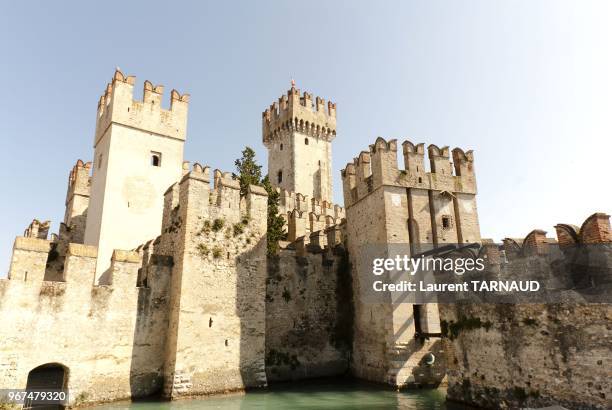 Fortress of Sirmione on the Lake Garda .